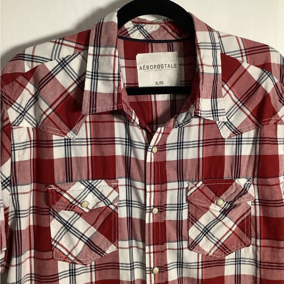 Aeropostale pearl snap plaid western button up - Picture 5 of 11